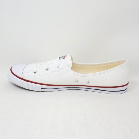 Converse Chuck Taylor All Star Ballet Lace Slip On White Shoe Sneaker Womens NEW - Picture 2 of 12